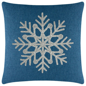 Sparkles Home Rhinestone Snowflake Pillow - 16x16" - Royal