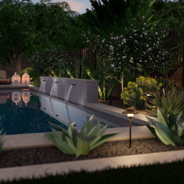Tranquil Garden Pool in The Desert