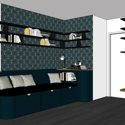 S&eacute;verine - une biblioth&egrave;que de style art d&eacute;co - 本棚