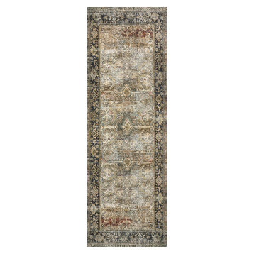 Olive Charcoal Layla Printed Area Rug by Loloi II, 2'-6"x12'-0"