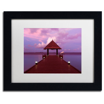 'Crimson Twilight-Maldives' Matted Framed Canvas Art by David Evans