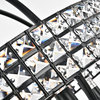 5-Light Antique Black Globe Cage With Crystal Belt Chandelier Fixture Glam