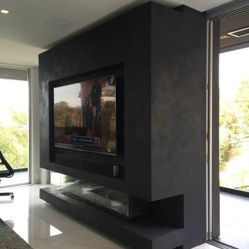 Venetian plaster on fireplaces