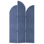 Skyline Furniture Mfg - Vincent Curved Screen, Regal, Blue - Add beautiful flexibility to your decor and room design with this modern interpretation of a divider screen. Easy to position and reposition, this tri-fold screen provides visual interest while breaking up any space to optimize layout and� new spaces. Hand-upholstered on both sides in a choice of easy-to-coordinate fabrics.