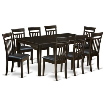 East West Furniture Henley 9-piece Wood Dining Room Set in Cappuccino