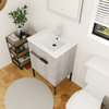 BNK 24 Inch Float/Floor Dual Mounted Bathroom Vanity With Sink, Cement Grey