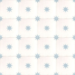 Light Blue Stars Cement Tiles - Wall And Floor Tile