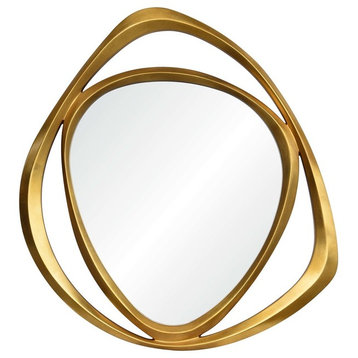 Renwil Inc Goldie - 42" Large Triangle Mirror, Gold Leaf Finish