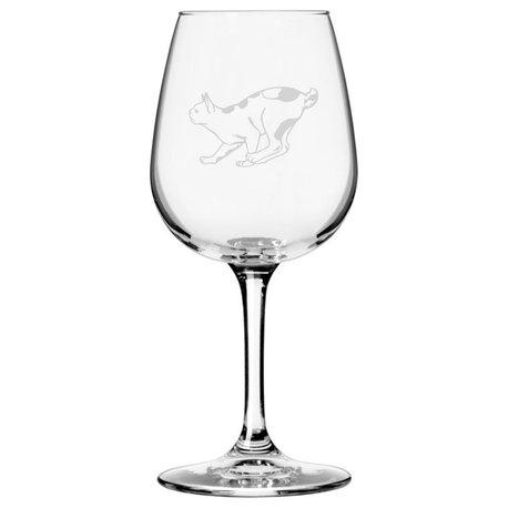 Japanese Bobtail, Running Cat All Purpose 12.75oz. Libbey Wine Glass