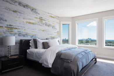 Trendy bedroom photo in Calgary