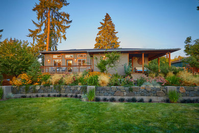 Inspiration for a transitional exterior home remodel