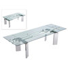 Terry Modern Extendable Glass Dining Table