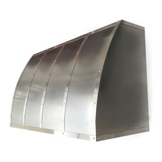 Handmade Non-Directional Stainless Steel Hood With Brushed Straps, 48"