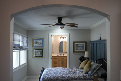 Beach style bedroom photo in Other