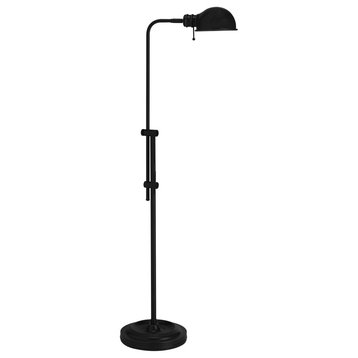 1 Light Incandescent Adjustable Pharmacy Floor Lamp, Matte Black