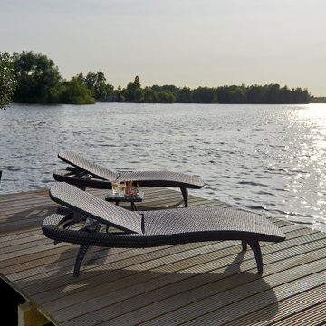 Set of 2 Pacific Sun Lounge Outdoor Chaise Pool Chairs by Keter, Brown