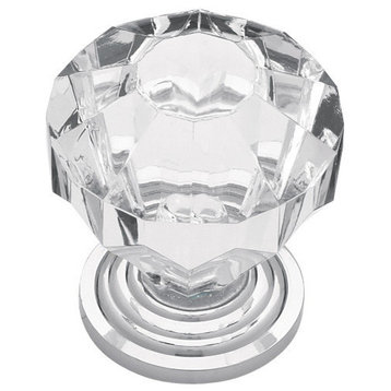 Liberty Hardware P30122 Design Facets 1-1/4 Inch Geometric - Chrome and Clear