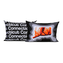 Connecticut Map Pillow, Charcoal - Decorative Pillows