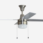 Craftmade - 48" Connery, Brushed Polished Nickel With Brushed Nickel Blades - Craftmade's Connery ceiling fan offers a distinctively modern look - with state-of-the art performance to match. An integrated, energy-efficient dimmable LED light fixture shines with a lustrous warmth. The whisper-quiet 3-speed standard motor is reversible for year-round comfort.