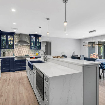 Grey & Navy Kitchen: Open Concept