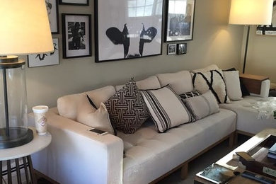 Example of a cottage living room design