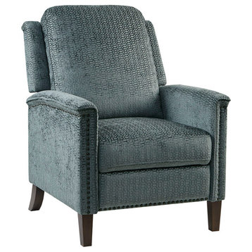 Madison Park Salina Weathered Push Back Lounge Recliner, Dark Teal