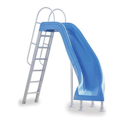 Inter-Fab City 2 Right Runway Pool Slide - Blue - Hot Tub And Pool Accessories