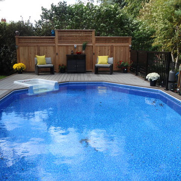 On ground pool deck using TruNorth decking