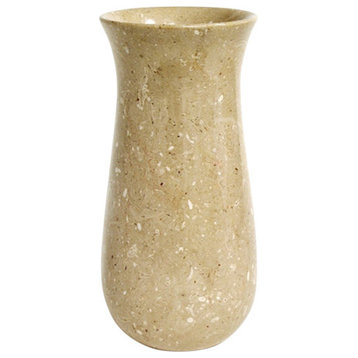 Sahara Beige Marble 9" Tall Vase
