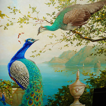 Peacocks residential mural