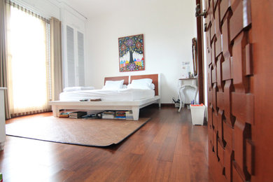 Aménagement d'une chambre exotique.