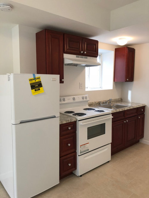 Small kitchen in a rental apartment.