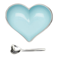 Lil Heart Bowl With Heart Spoon, Baby Blue