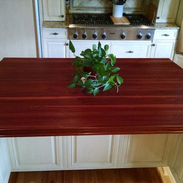 Jatoba Island Top with Gently Scalloped Ends by DeVos Woodworking