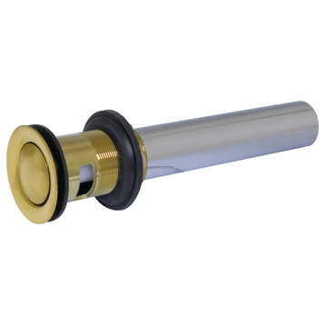 Kingston Brass Brass Push Pop-Up Drain With Overflow, Brushed Brass