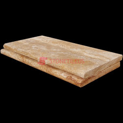 antique blend bullnose travertine pool copings 16x24 - Wall And Floor Tile