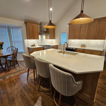 Transitional Kitchen Remodel With New Sandstone Colored Cabinets