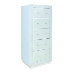 Worlds Away Celia Ice 5 Drawer Chest - Accent Chests And Cabinets