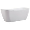 Elegant Decor Harrieta 59" Plastic Soaking Bathtub in Glossy White