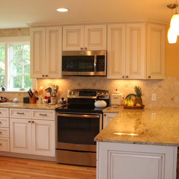 Kitchen Redo small rooms to large Tuscan open concept kitchen.