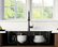 Karran 33" Top Mount Double Bowl 50/50 Quartz Kitchen Sink, Black With Faucet
