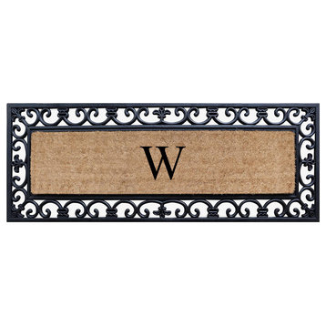 First Impression Hand Crafted Myla Monogrammed Large Entry Doormat, 18"x48", W