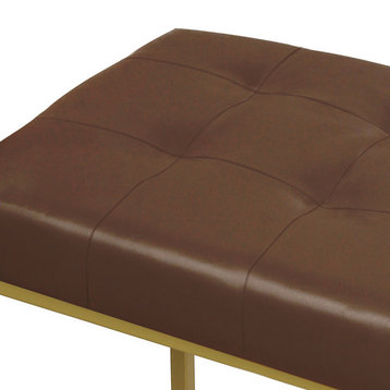 24" Brown Upholstered Barstool, Set of 2