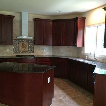 Kitchen Backsplash Tile-"Dancing Ganesh" installed