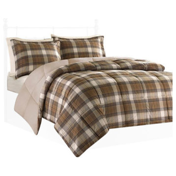 Woolrich Lumberjack Plaid Soft Spun Comforter Mini Set, Liber Brown