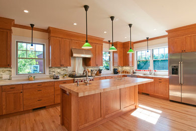 Beach style kitchen photo in New York