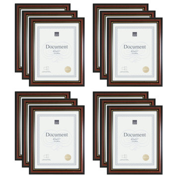 Kiera Grace Kylie Document Frame 12-Pack, 8.5"x11", Brown With Gold Lining