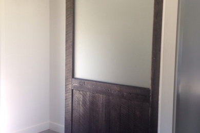 Contemporary Rustic Barn Doors with Frosted Glass