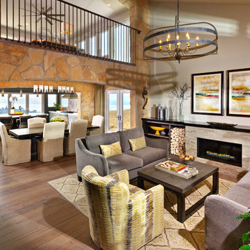 Benicia Complete Remodel Living Room with Stone Walls