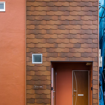 外壁：屋根材を外壁に使う、建築素材の、魅力が増す素敵な使い方！：リノベーション：東京都北区